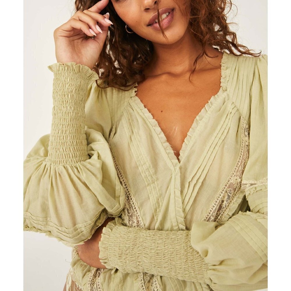 Free People The Eloise Bodysuit / Sage Mint / S - Picture 6 of 8